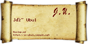 Jó Ubul névjegykártya